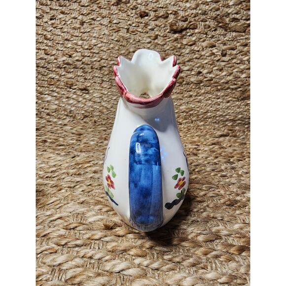 Vintage Pottery Hand Painted Rooster Pitcher Set Italy GIOVANNI VIETRI The Ants - Picture 6 of 16